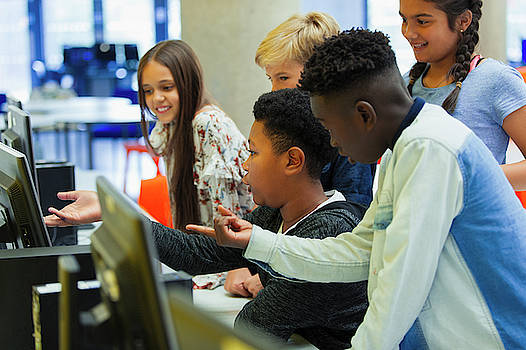 students using computers