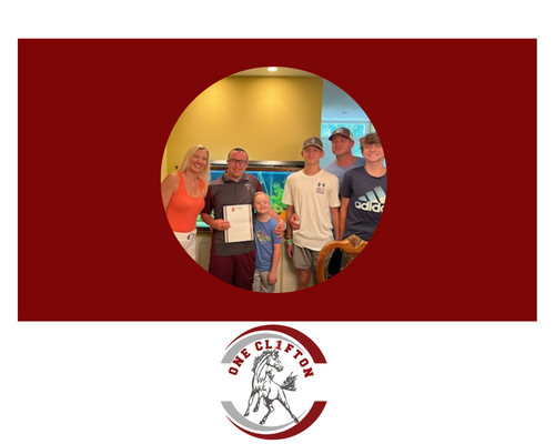  McEnerney Family delivering scholarship to Jonah Friedman