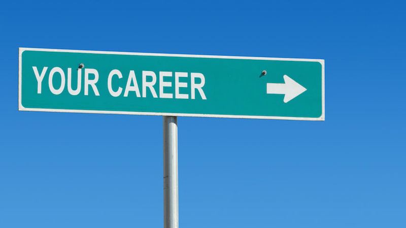 Photo of a road sign that reads, "Your Career" pointing ahead